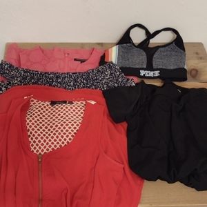 5 Piece Bundle Ladies Size S/2 ~ 3 Dresses, Jumpsuit & Pink Sports Bra